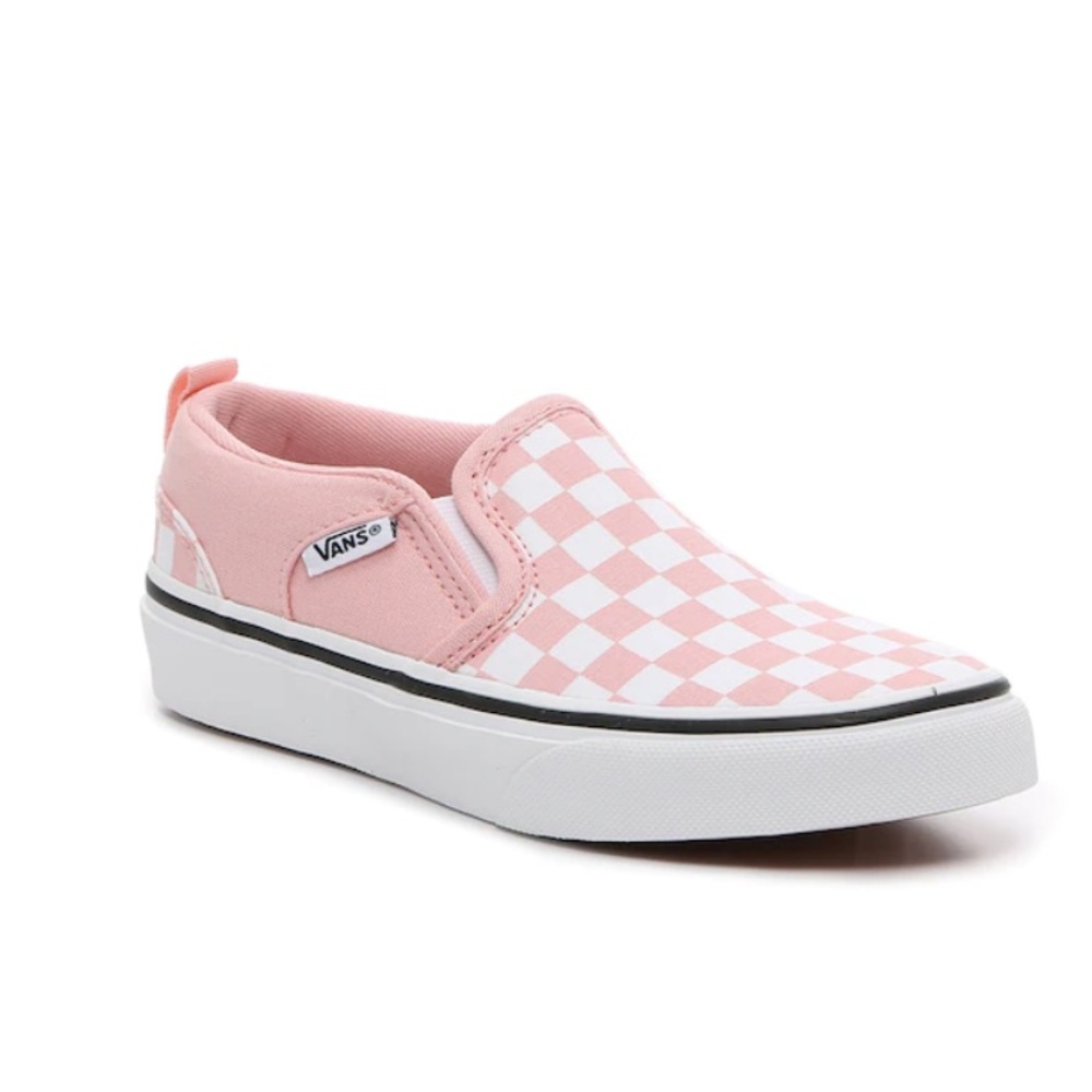 Vans Asher Checkboard Slip On Sneakers - Pink